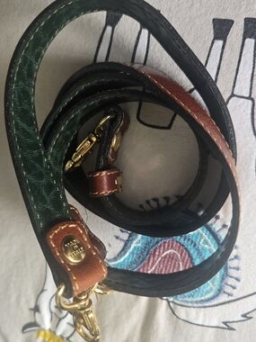 Sachi Brown Leather Crossbody Strap with Green Interior